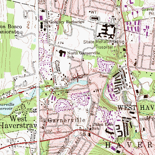 Topographic Map of Christian Church of Rockland, NY
