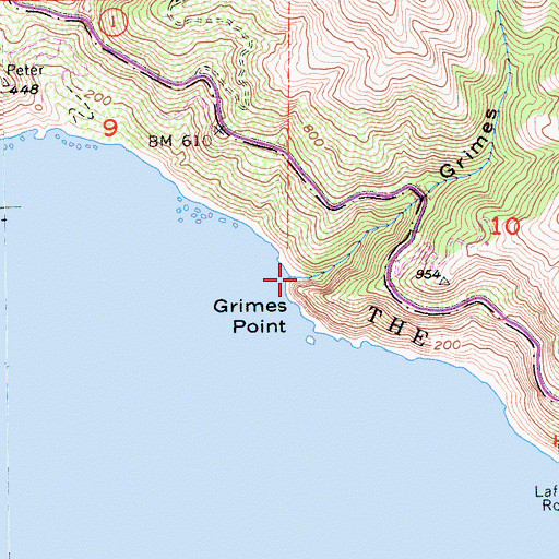Topographic Map of Grimes Canyon, CA