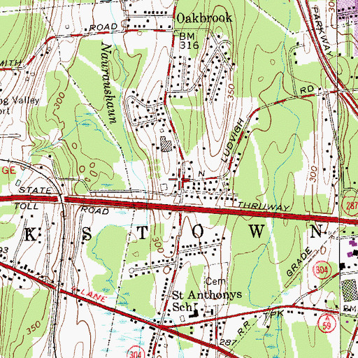 Topographic Map of Nanuet Lutheran Brethren Church, NY