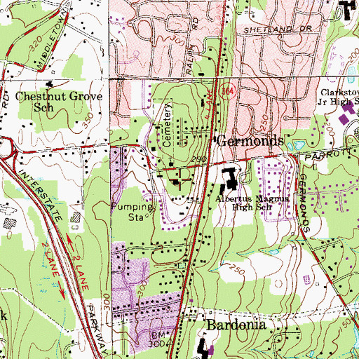 Topographic Map of Germonds Presbyterian Church, NY