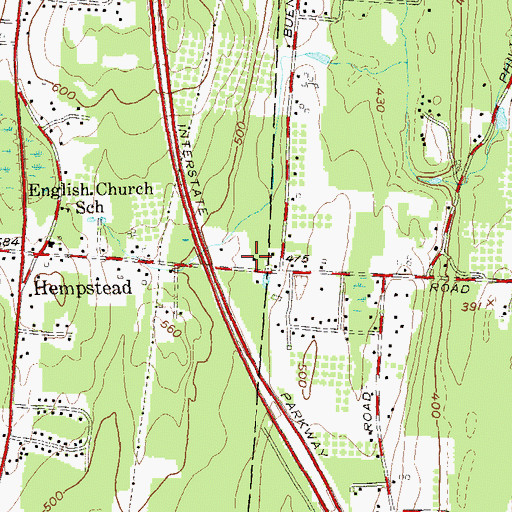 Topographic Map of New City Gospel Fellowship Church, NY