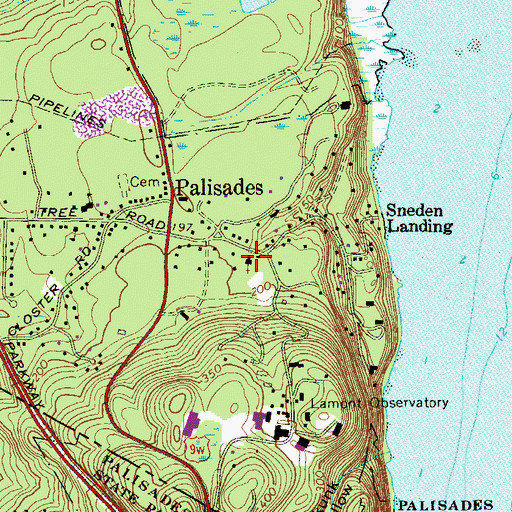 Topographic Map of Palisades Presbyterian Church, NY