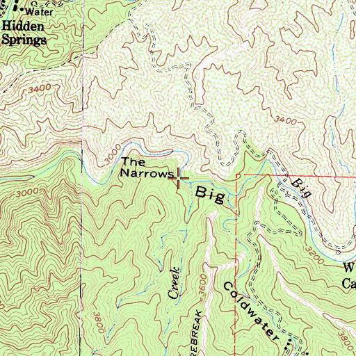 Topographic Map of Grotto Creek, CA