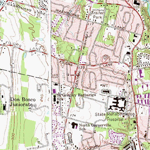 Topographic Map of Atonement Lutheran Church, NY