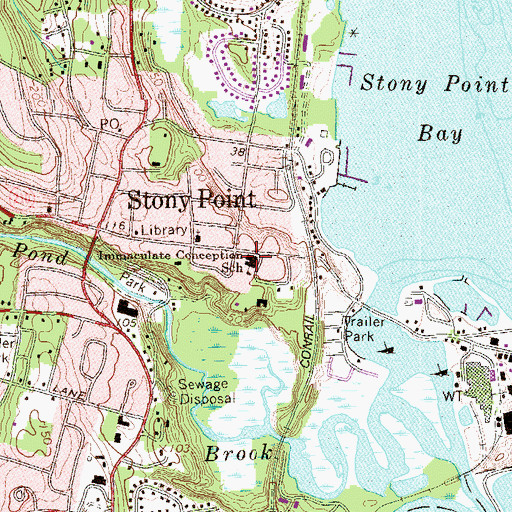 Topographic Map of Immaculate Conception Church, NY