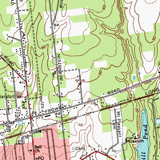 Topographic Map of Assembly of God of Center Moriches, NY