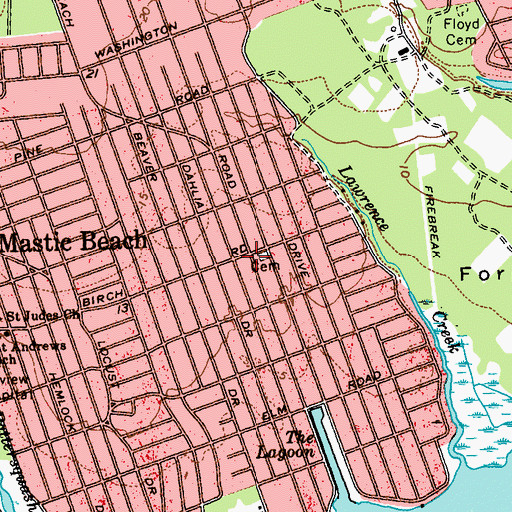 Topographic Map of Bayview Baptist Church, NY