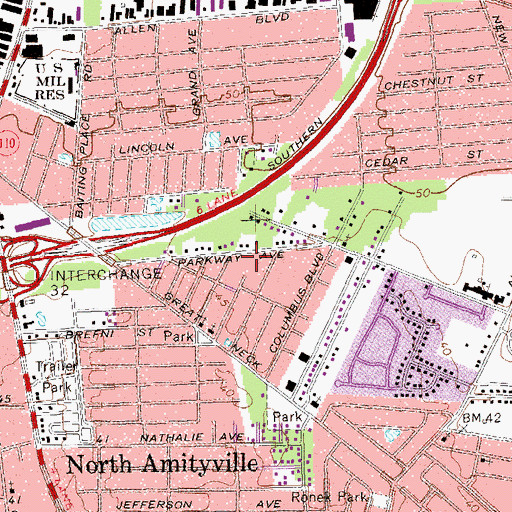 Topographic Map of Bethesda Seventh Day Adventist Church, NY