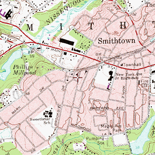 Topographic Map of Byzantine Catholic Church, NY