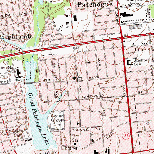 Topographic Map of First Church of Christ Scientist, NY