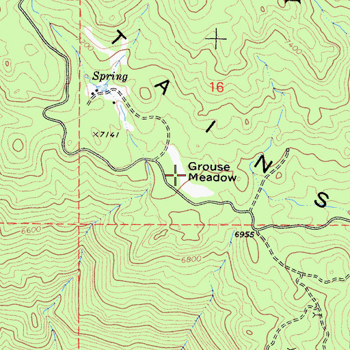 Topographic Map of Grouse Meadow, CA