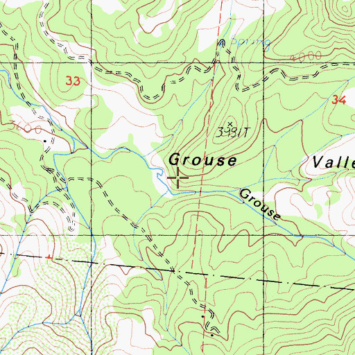 Topographic Map of Grouse Valley, CA