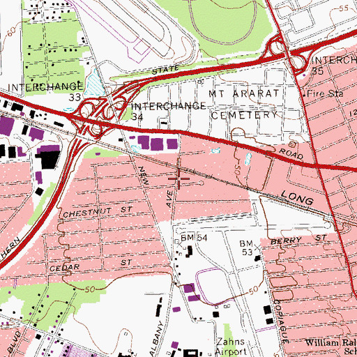 Topographic Map of Faith Tabernacle Church, NY