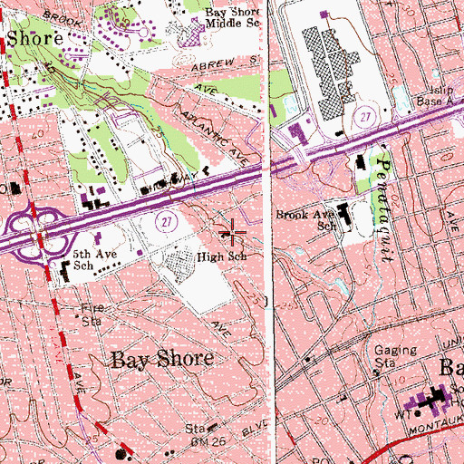 Topographic Map of First Baptist Church, NY