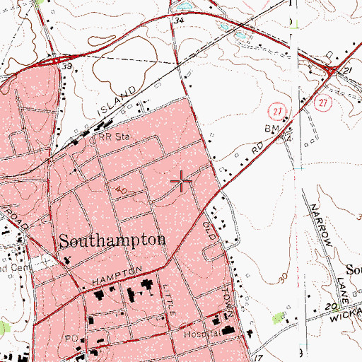 Topographic Map of First Baptist Church, NY