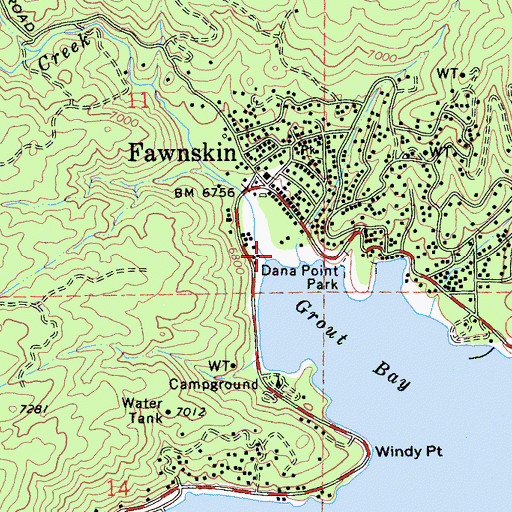 Topographic Map of Grout Creek, CA