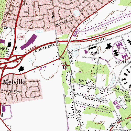 Topographic Map of King of Kings Lutheran Church, NY