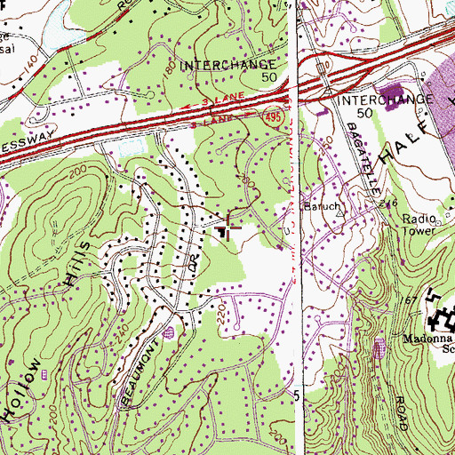 Topographic Map of Latvian Evangelical Lutheran Church, NY