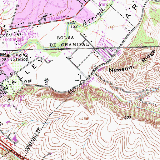 Topographic Map of Guaya Canyon, CA