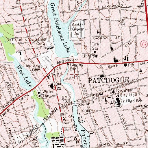 Topographic Map of Mount Zion Baptist Church, NY