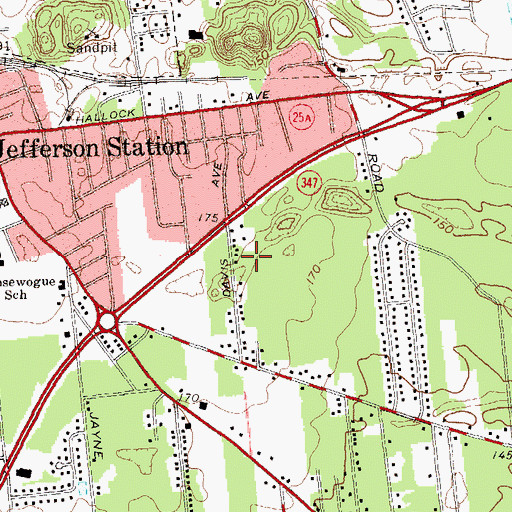 Topographic Map of Open Door Vineyard Christian Fellowship, NY