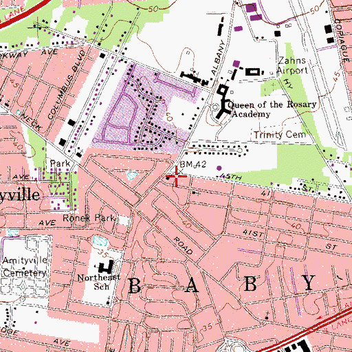 Topographic Map of Shaw Temple African Methodist Episcopal Zion Church, NY