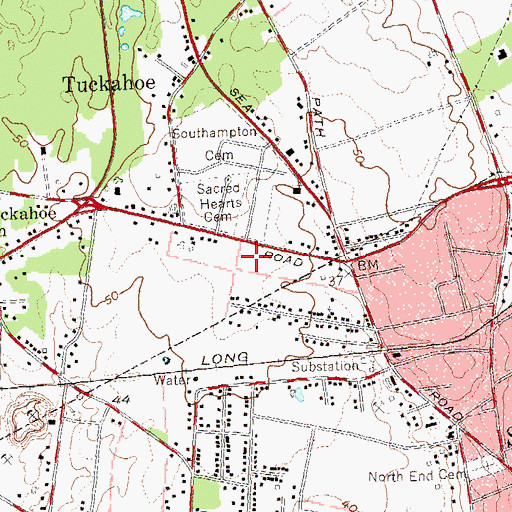 Topographic Map of Southampton Full Gospel Church, NY