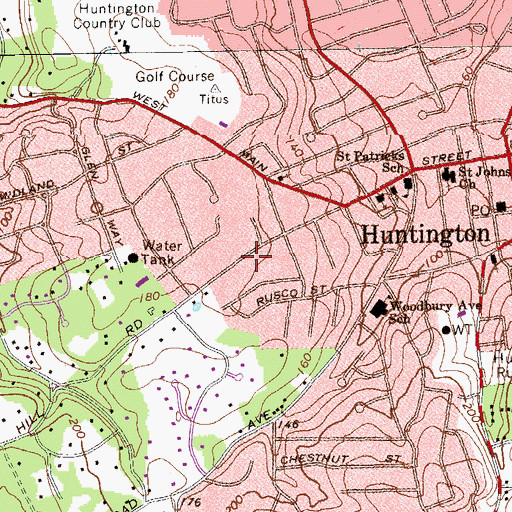 Topographic Map of Unity in Huntington Church, NY