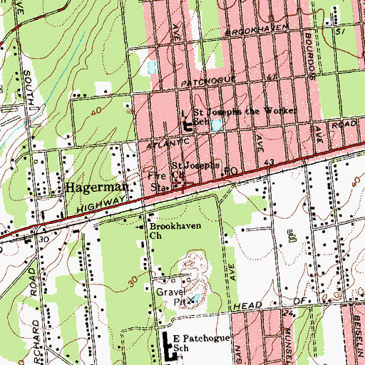 Topographic Map of Victory Church of God, NY