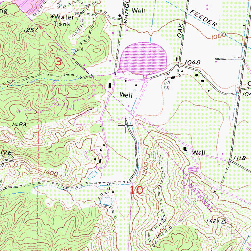 Topographic Map of Hagador Canyon, CA