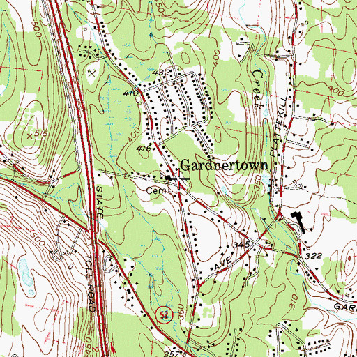 Topographic Map of Gardnertown United Methodist Church, NY