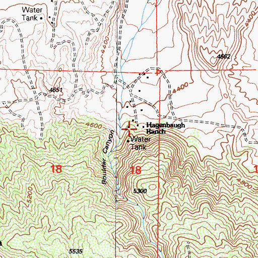 Topographic Map of Hagenbaugh Ranch, CA