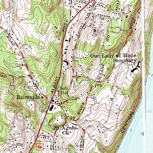 Topographic Map of Hyde Park Dutch Reformed Church, NY