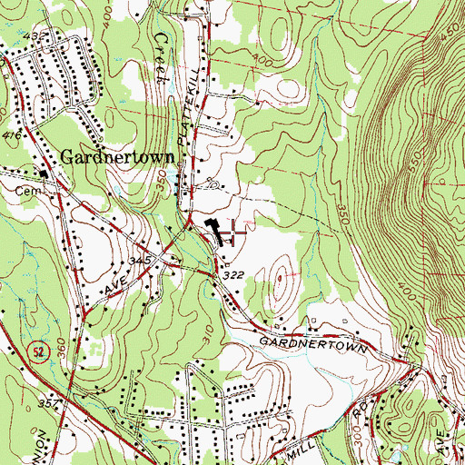Topographic Map of Kingdom Hall of Jehovah's Witnesses, NY