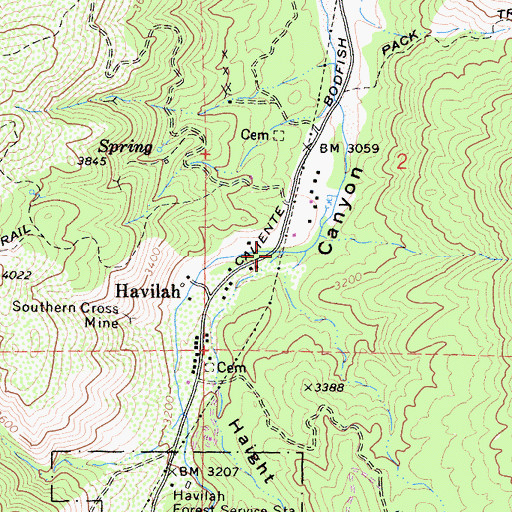 Topographic Map of Haight Canyon, CA