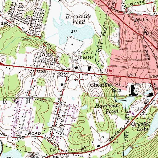 Topographic Map of Newburgh Assembly of God, NY
