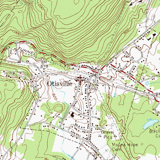 Topographic Map of Mount Hope Presbyterian Church, NY