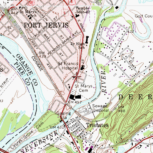 Topographic Map of Seventh Day Adventist Church, NY