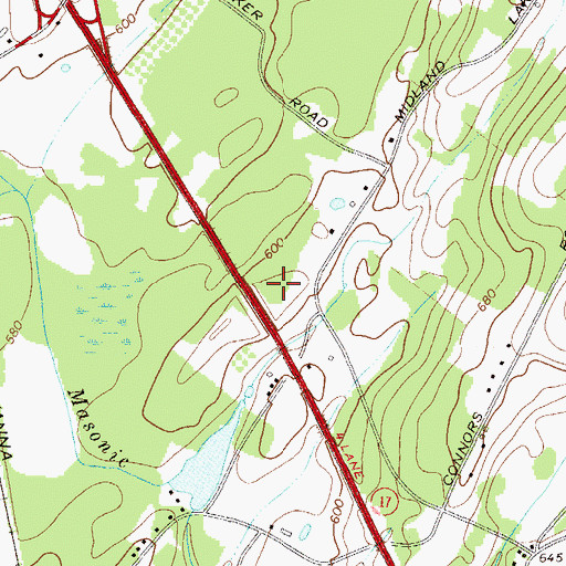 Topographic Map of Family of Faith Lutheran Church, NY
