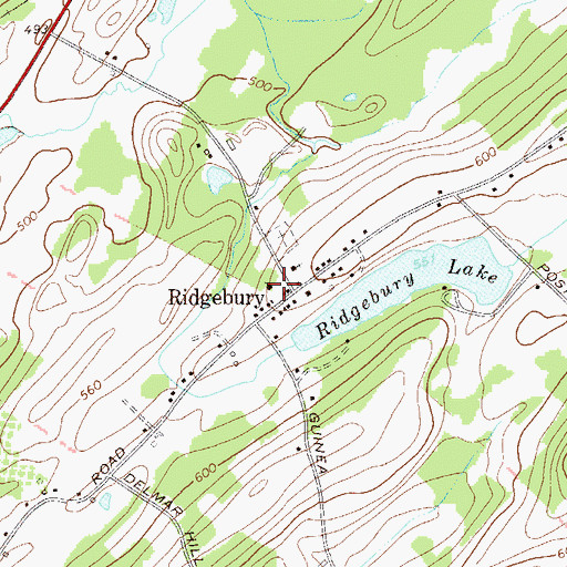 Topographic Map of The Church at Ridgebury, NY