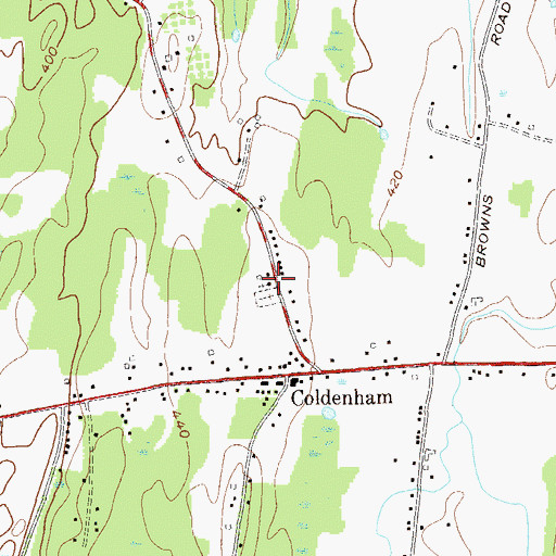 Topographic Map of Coldenham - Newburgh Reformed Church, NY