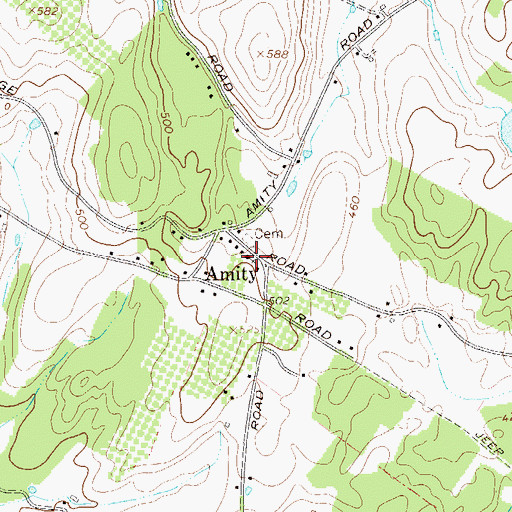 Topographic Map of Amity Presbyterian Church, NY