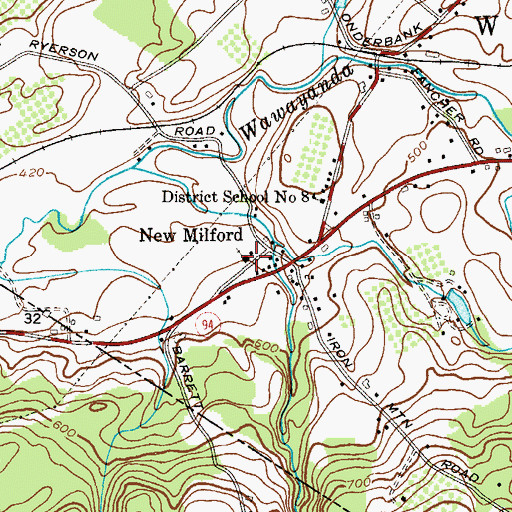 Topographic Map of New Milford and Edenville United Methodist Church, NY