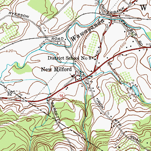 Topographic Map of New Milford and Edenville United Methodist Church, NY