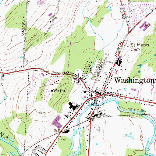 Topographic Map of Saint Mary's Catholic Church, NY