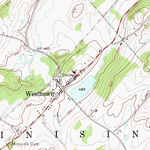 Topographic Map of First Presbyterian Church of Westtown, NY