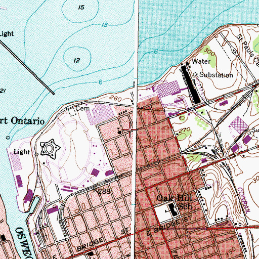 Topographic Map of Calvary Oswego Church, NY