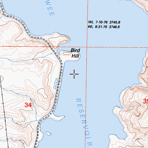 Topographic Map of South Haiwee Reservoir, CA