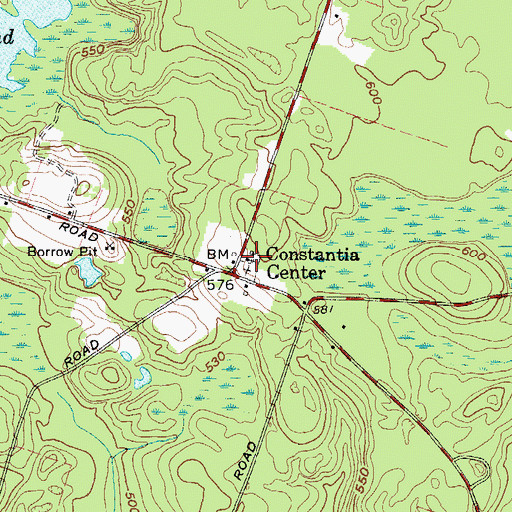Topographic Map of Constantia Center Independent Baptist Church, NY
