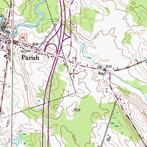 Topographic Map of Faith Church of the Nazarene, NY